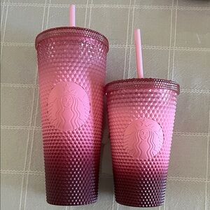 Starbucks Textured Pink Tumbler Duo